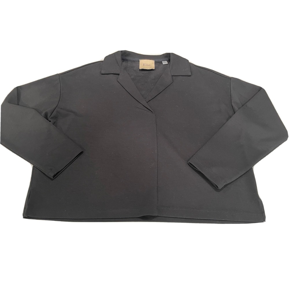Elie Tahari Womens Black Cropped Top Sz S AK114